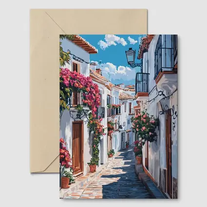 Andalusian White Village Street Flowers Spain