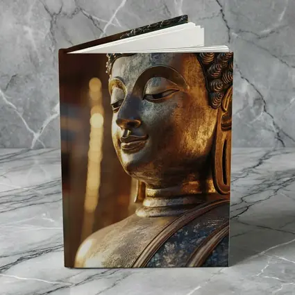 Golden Buddha Statue Temple Warm Light