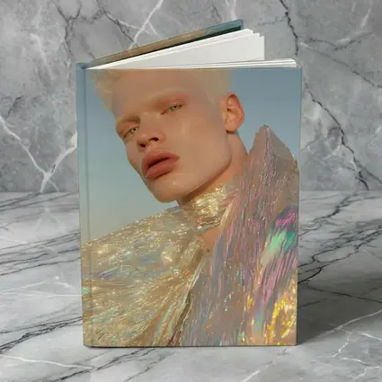 Albino Man Iridescent Cape Sky Background