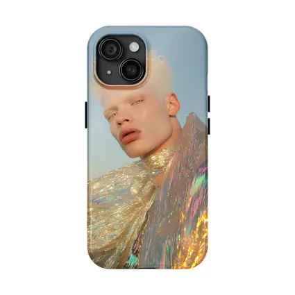 Albino Man Iridescent Cape Sky Background