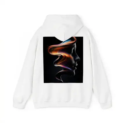 Abstract Female Face Cosmic Swirl Black Background