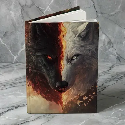 Dark And Light Wolf Fire Fantasy Art