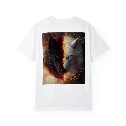 Dark And Light Wolf Fire Fantasy Art