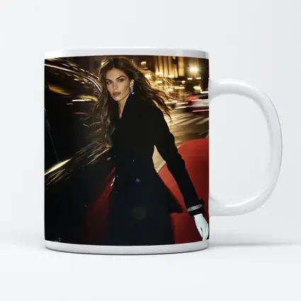 Elegant Woman Night City Street Scene