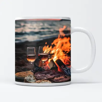 Wine and Charcuterie Beach Bonfire Sunset