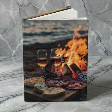 Wine and Charcuterie Beach Bonfire Sunset