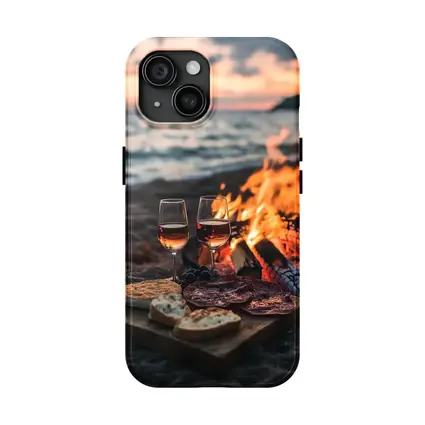 Wine and Charcuterie Beach Bonfire Sunset