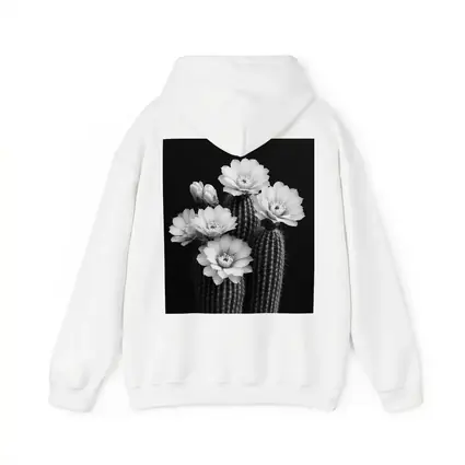 Black And White Cactus Flowers Dark Background