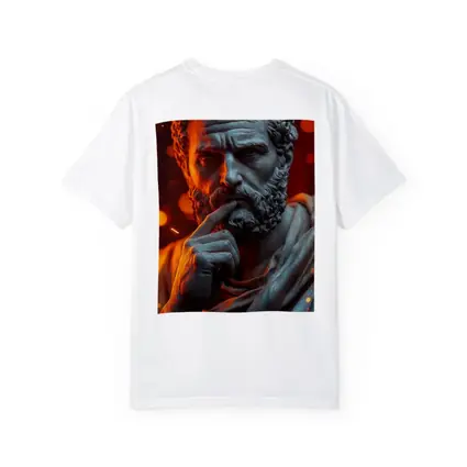 Stoic Greek Philosopher Marble Statue Glowing Background