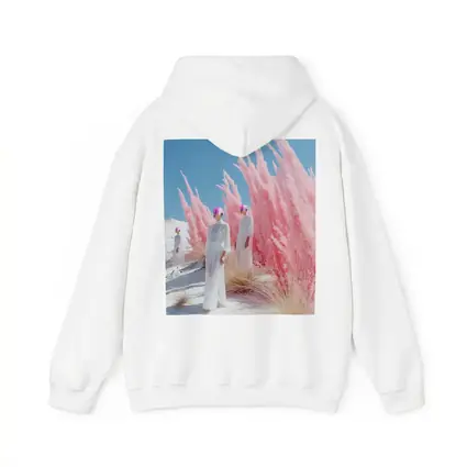 Futuristic Women Pink Pampas White Desert