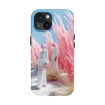 Futuristic Women Pink Pampas White Desert