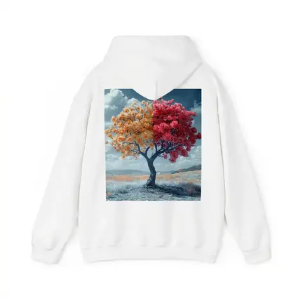 Split Rose Tree Orange Red Surreal Landscape