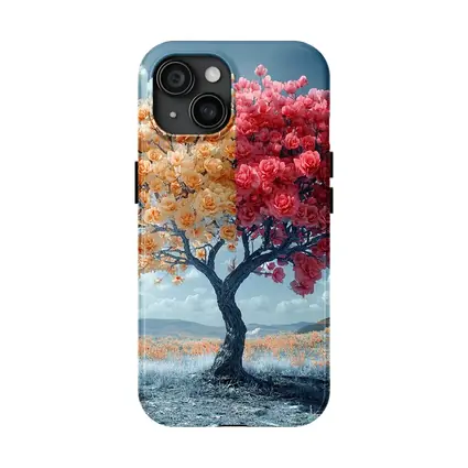 Split Rose Tree Orange Red Surreal Landscape