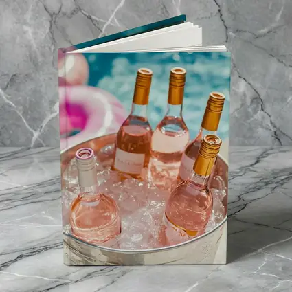 Rose Wine Bottles Chilling Pool Party