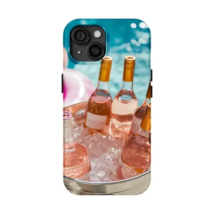 Rose Wine Bottles Chilling Pool Party
