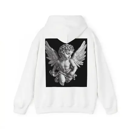 Baroque Cherub Angel Black Background Art
