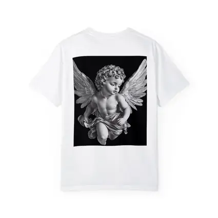 Baroque Cherub Angel Black Background Art