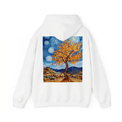 Van Gogh Style Autumn Tree Swirling Sky
