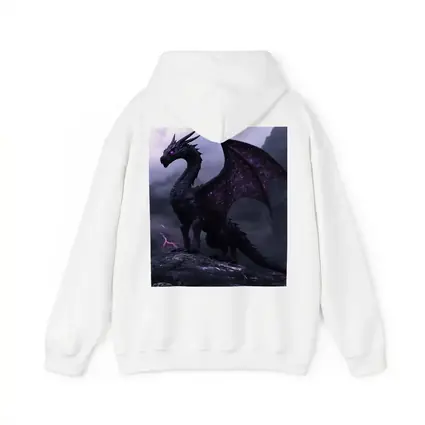 Black Dragon Purple Eyes Stormy Mountain
