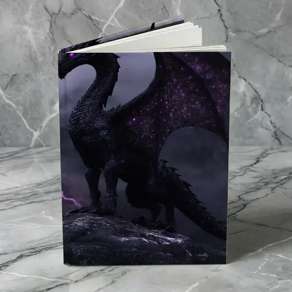 Black Dragon Purple Eyes Stormy Mountain