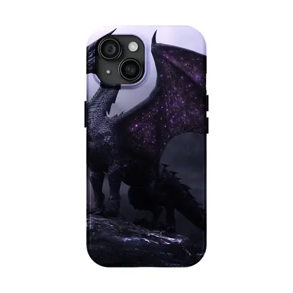 Black Dragon Purple Eyes Stormy Mountain