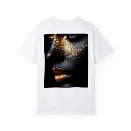 Gold Glitter Makeup Dark Skin Portrait