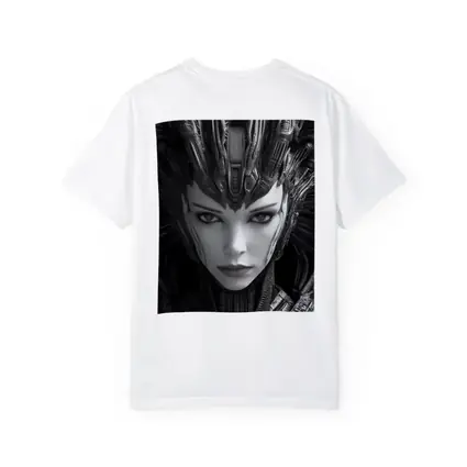Cyberpunk Woman Dark Mechanical Crown Portrait