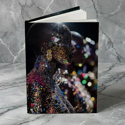 Glitter Jeweled Figure Dark Night Background
