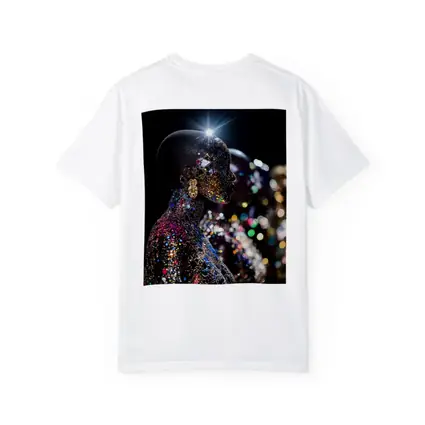 Glitter Jeweled Figure Dark Night Background