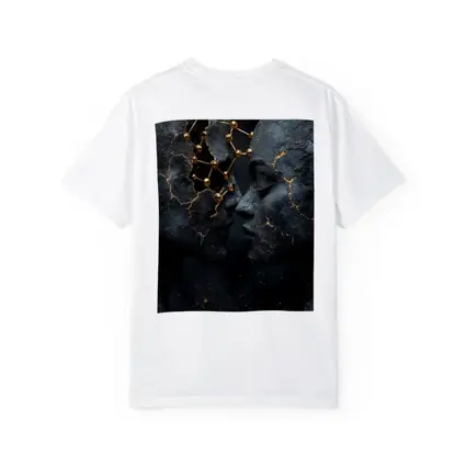 Two Stone Faces Gold Constellation Dark