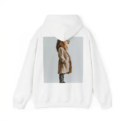 Lion Wearing Beige Coat White Background