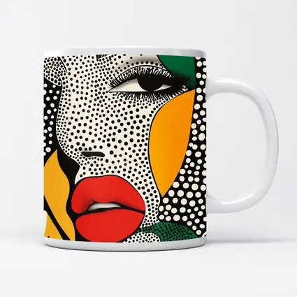 Pop Art Woman Face Bold Primary Colors