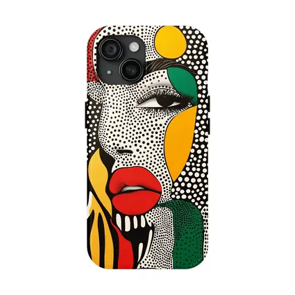Pop Art Woman Face Bold Primary Colors