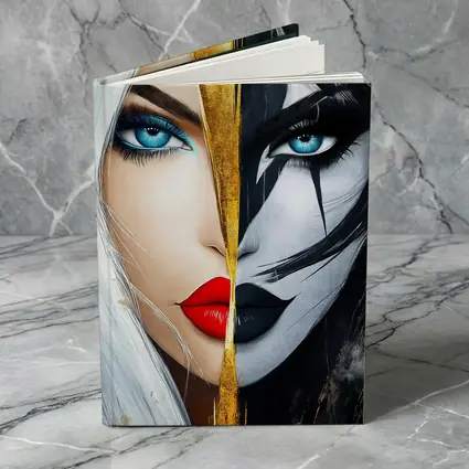 Dual Face Woman Light Dark Gold Split