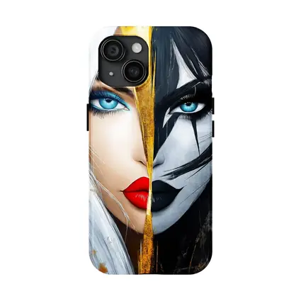 Dual Face Woman Light Dark Gold Split