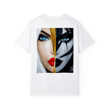 Dual Face Woman Light Dark Gold Split