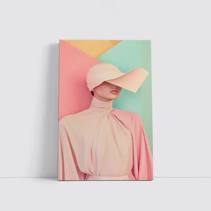 Pastel Pink Fashion Portrait Colorblock Background