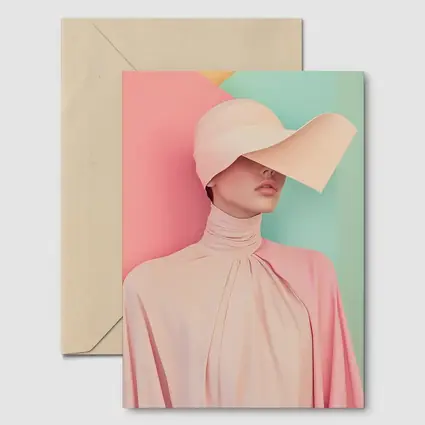 Pastel Pink Fashion Portrait Colorblock Background