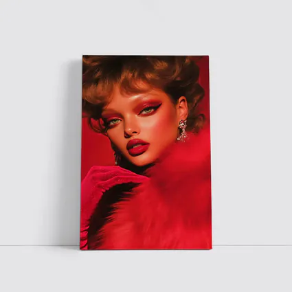 Red Glam Fashion Portrait Bold Makeup