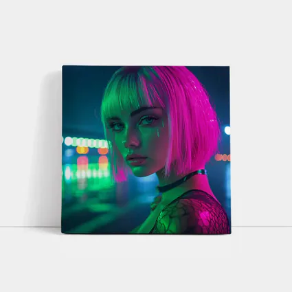 Neon Girl Rainy Night Cyberpunk Portrait