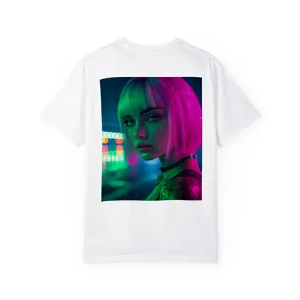 Neon Girl Rainy Night Cyberpunk Portrait