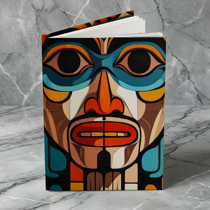Native Totem Pole Face Bold Geometric Art