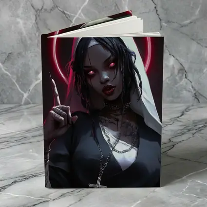 Gothic Anime Nun Dark Neon Halo