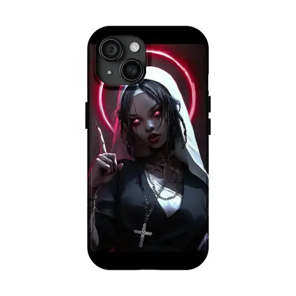 Gothic Anime Nun Dark Neon Halo