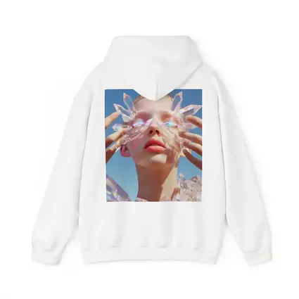 Crystal Woman Portrait Blue Sky Background