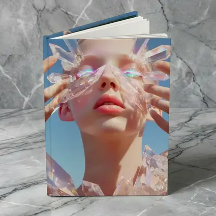 Crystal Woman Portrait Blue Sky Background