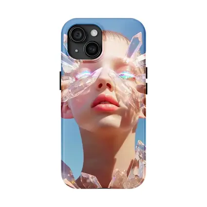 Crystal Woman Portrait Blue Sky Background