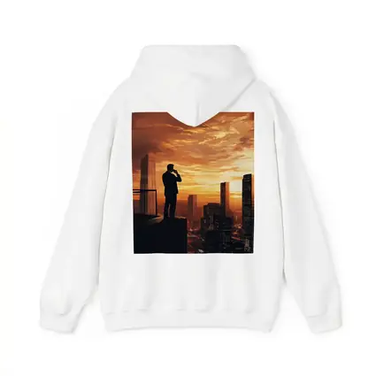 Businessman Silhouette City Skyline Sunset Art