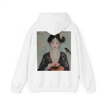 Japanese Woman Cherry Blossoms Bird Painting
