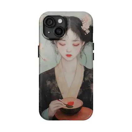 Japanese Woman Cherry Blossoms Bird Painting